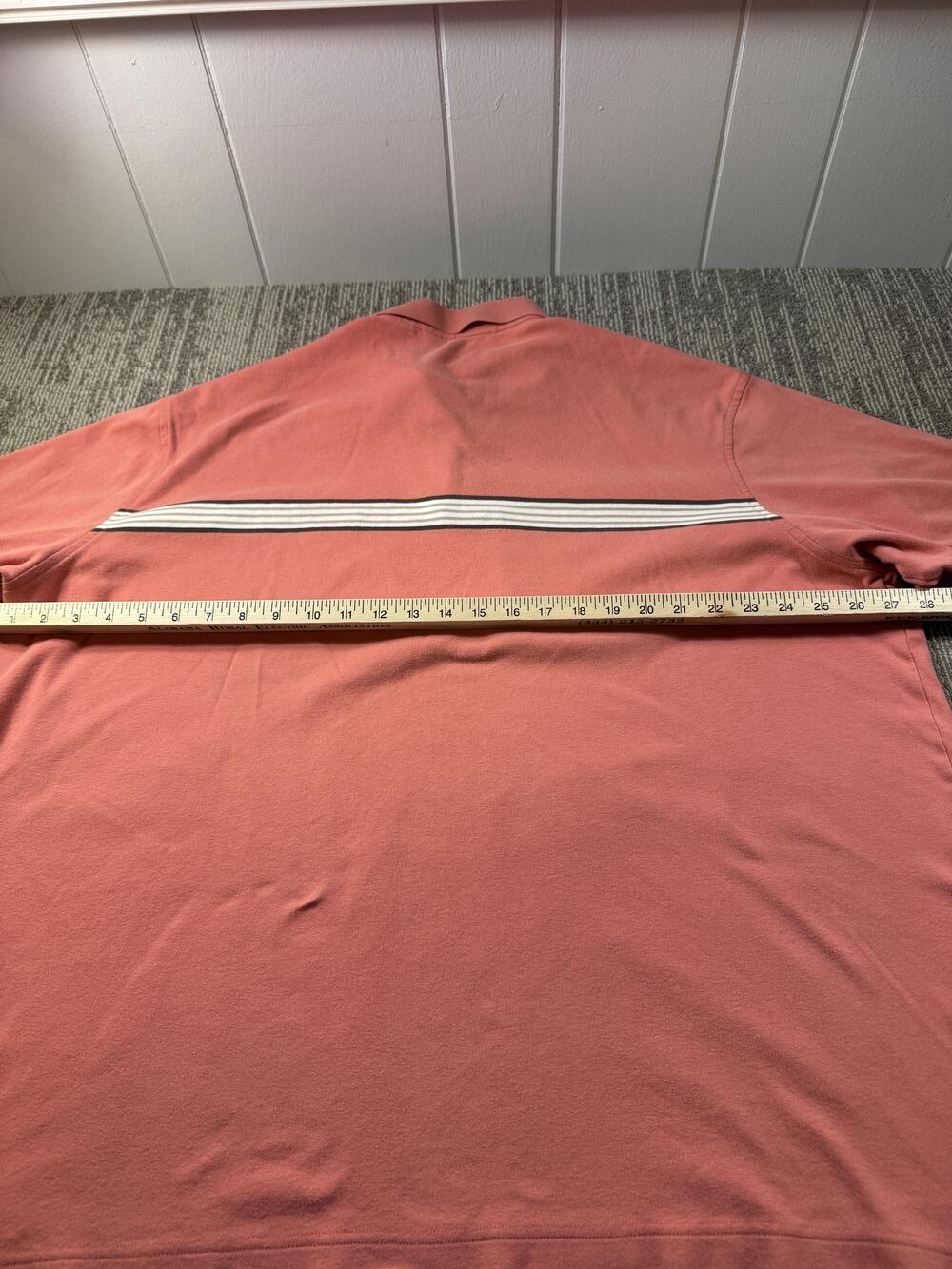 Roundtree & Yorke Polo Shirt Mens Big 3XLT Pink Stripe 100% Cotton Casual Knit - Picture 7 of 9
